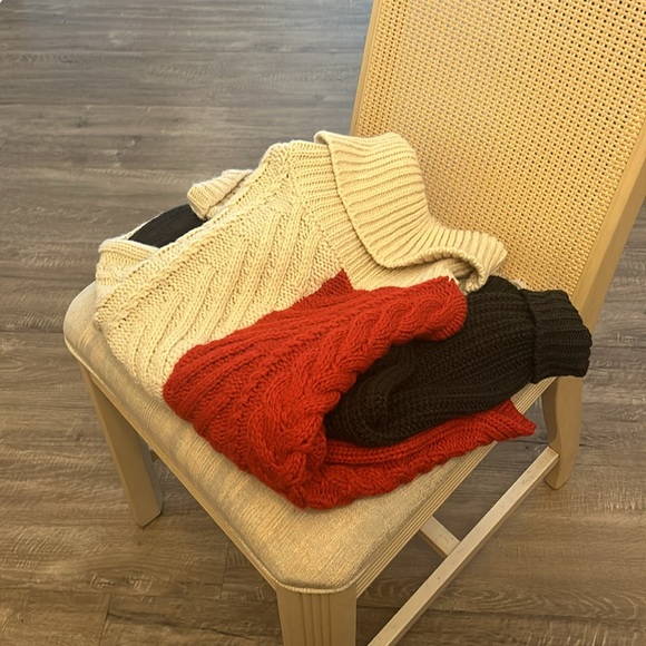 🧶🐑G-Star Raw Wool Knit Thick Colorblock Cowl Neck Sweater - Picture 3 of 13